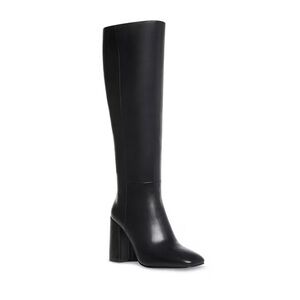 Black Knee-High Rounded Square Toe Boots | Madden Girl | Size 7